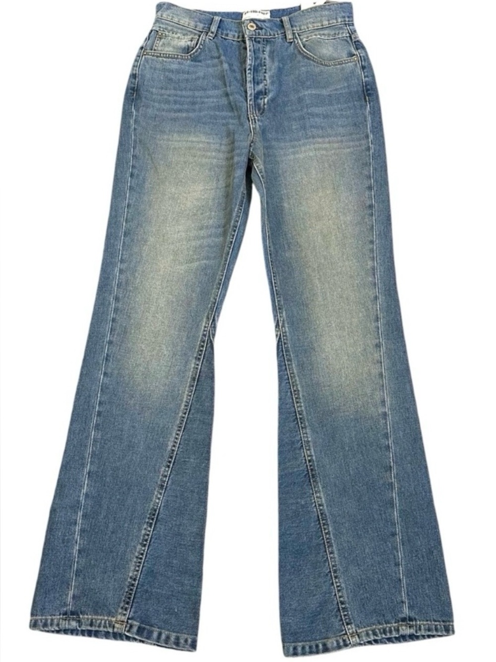 Free People Western Bohemian Serafin Boot Cut Jeans Light Vintage Wash Size 27